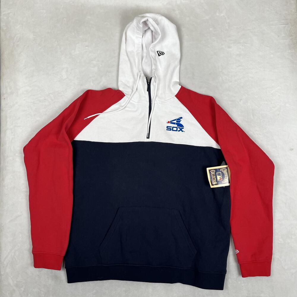 Chicago White Sox Hoodie Mens XL White Navy Red MLB Baseball Cooperstown New Era